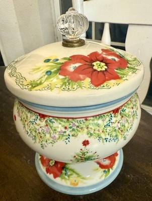 The Pioneer Woman Holiday Cheer Pedestal Candy Dish with Lid Storage 7''