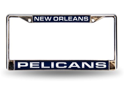 New Orleans Pelicans NBA Chrome Metal Laser Cut License Plate Frame