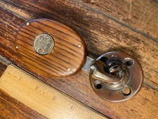 Vintage Refinished Merriman Ash Wood Single Block w/Deck Mount 1 3/4" Sheave