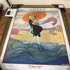 New Vintage Theme Vogue Magazine Illustration  1919 Framed Artwork 18x22