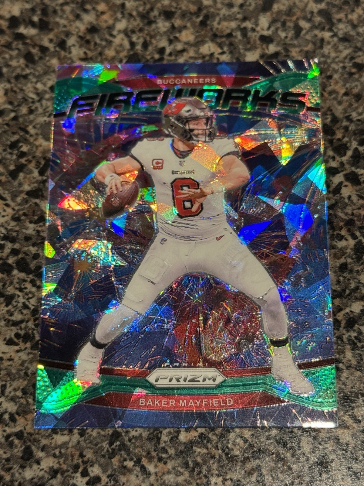 2024 Panini Prizm - Fireworks Baker Mayfield #6 Green Ice Prizm