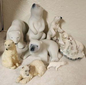Polar Bear Figurines Lot Collectible Decor Assorted 
