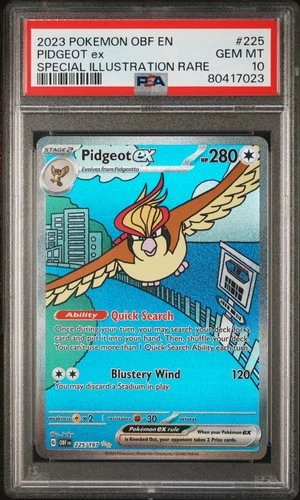 Pokemon Pidgeot ex Obsidian Flames Special Illustration Rare FA #225 PSA 10 Gem