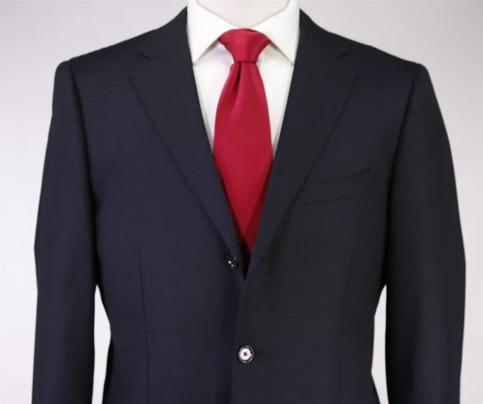 Traje de lujo Paul Stuart tejido negro lana 40S Foto 3 de 4