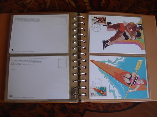 Set 24 Vintage Robert Peak 1984 Olympics Postcards FDC Airmail Stamps Postmarked - Picture 13 of 15
