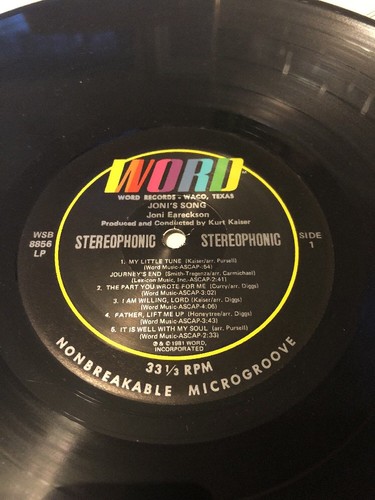 Joni Eareckson - Joni's Song (1981) Vinyl Record LP Album - Picture 5 of 7