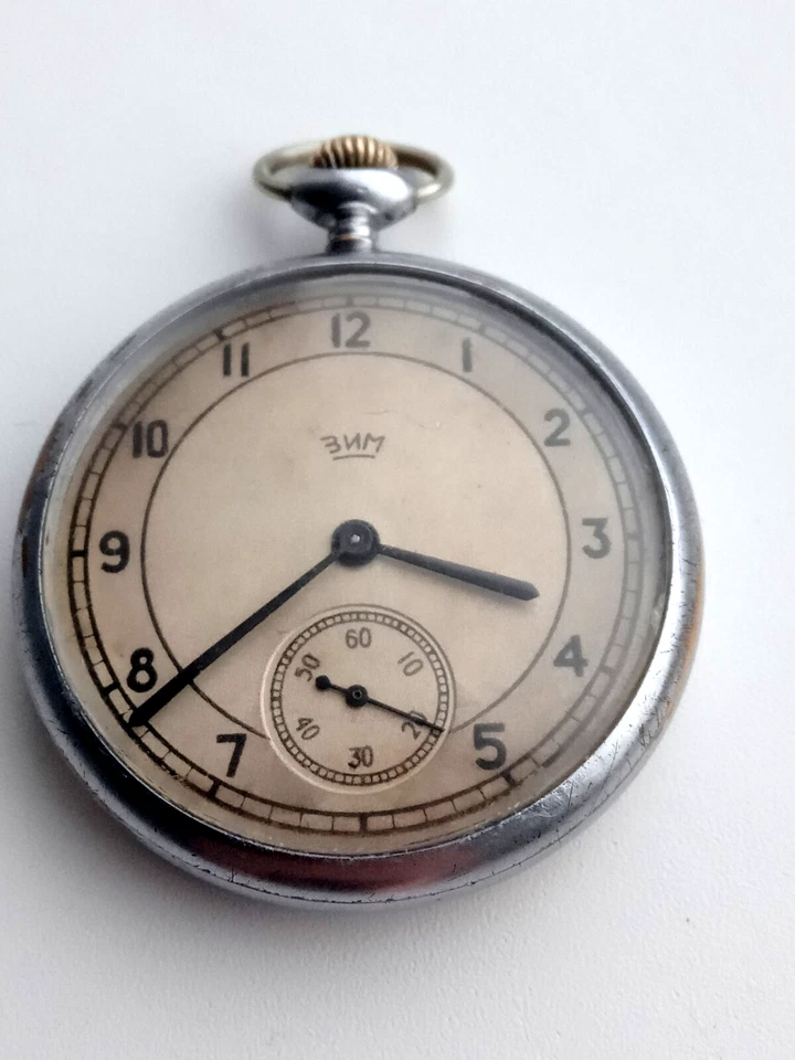Reloj Bolsillo Vintage URSS ZIM ChK-6 MUY RARO Reloj Soviético Año 1948 Foto 2 de 4