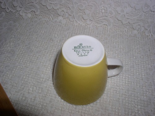 Taza de té de café Mikasa Cera Stone amarilla 3997 Japón - Imagen 4 de 4