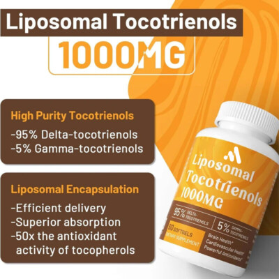 60 Capsules Liposomal Tocotrienol 1000mg 