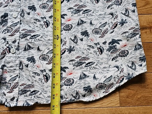 Columbia White Umbrella Print Hawaiian Shirt Men's Size XXL - Picture 5 of 6