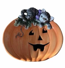 Fitz And Floyd Essentials “Jack O’ Lantern With Cat” Halloween Plate