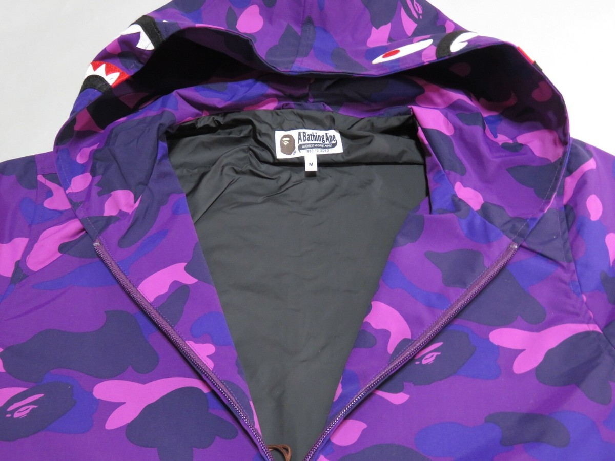24049 bape color camo shark hoodie jacket purple L | eBay