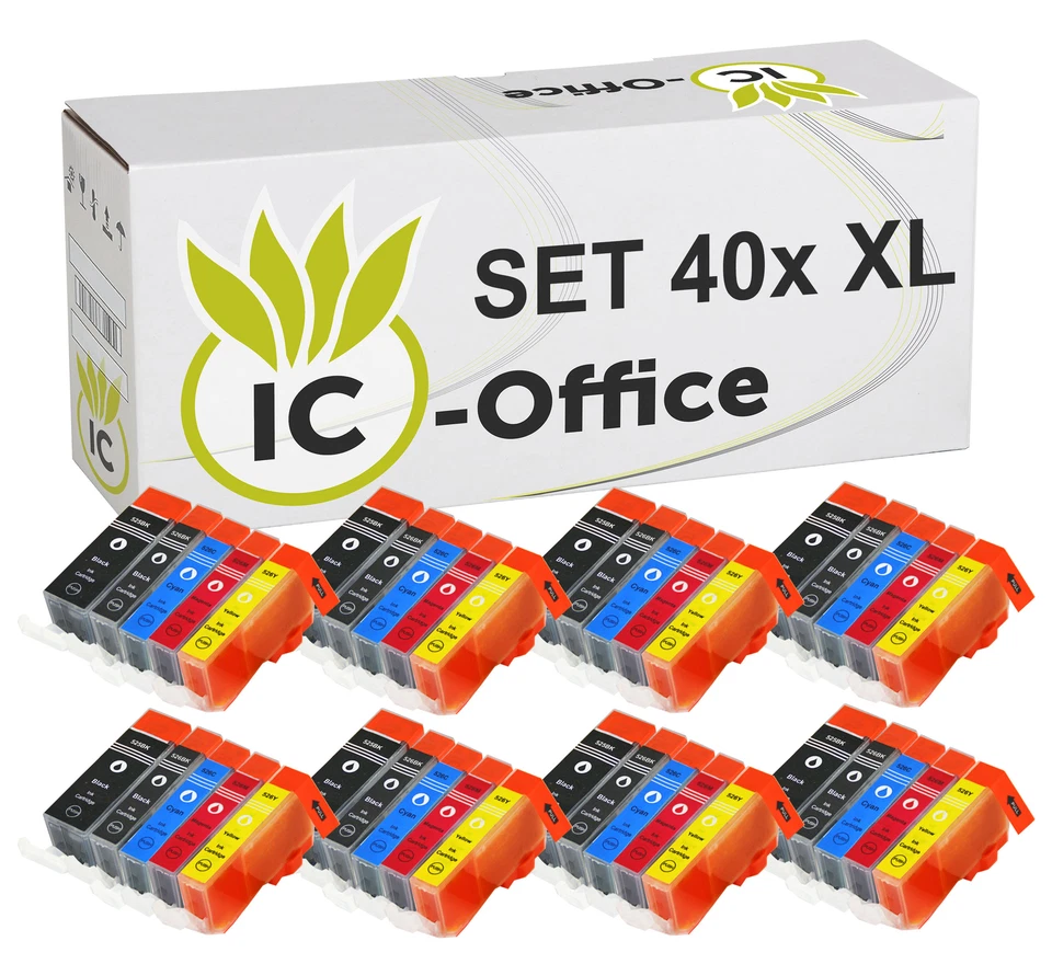 40 Patronen für CANON MG5100 MG5150 MG5200 MG5250 MG5350 MX885 MX715 + Chip