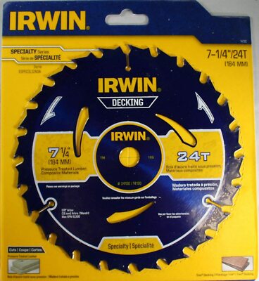 Irwin Marathon 14130 7-1/4'' 24 Tooth Portable Corded Circular Saw Blades