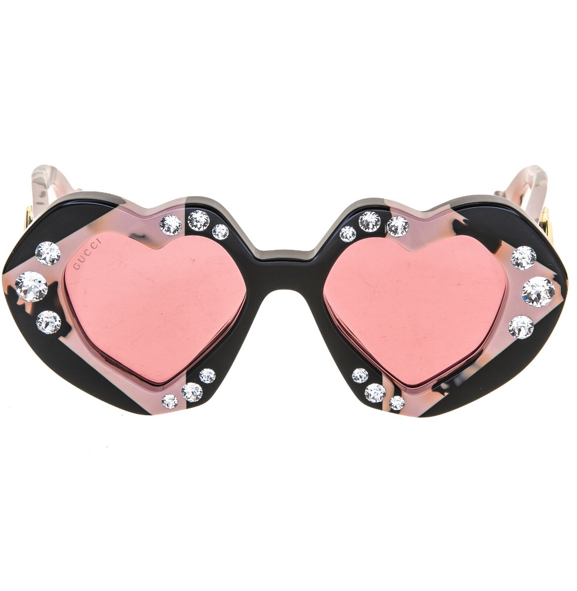 GUCCI sunglasses Heart brown 赤茶 ラブリーハート GUCCI 「GUCCI」 ラブリーハート GG サングラス - ブラウン