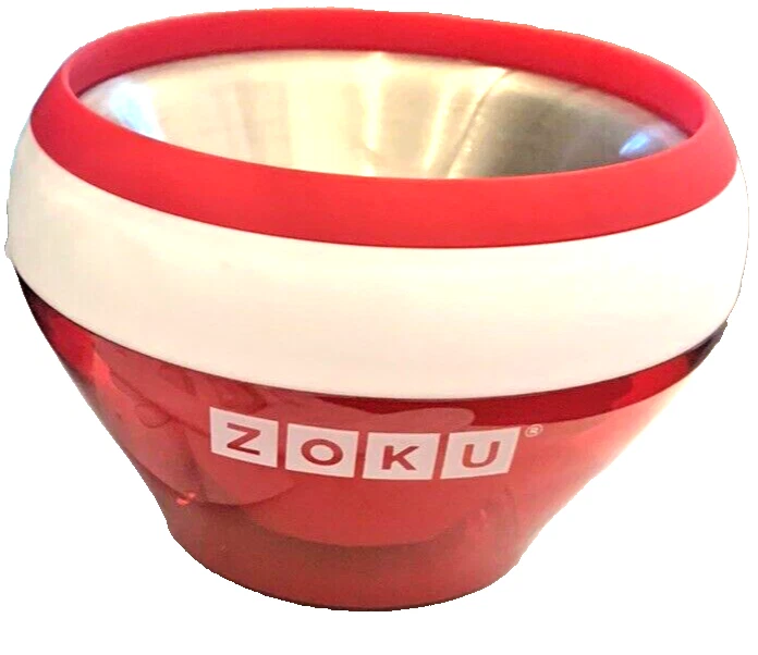 ZOKU Ice Cream Maker Red Keto Yogurt Healthy Bowl w/ spoon
