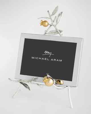 Designer Michael Aram Pomegranate Easel Gold + Silver 5''x7'' Picture Frame