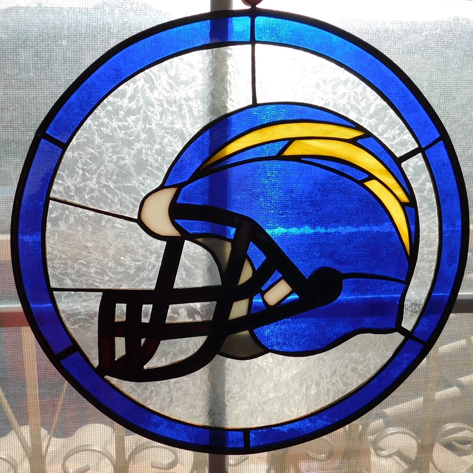 Винтажные настенные зарядные устройства San Diego Los Angeles из витражного стекла 12 дюймов Suncatcher - Изображение 4 из 4