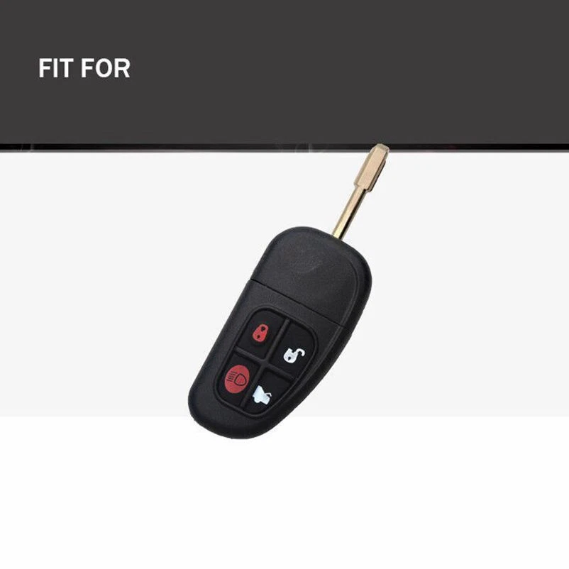 For Jaguar X-Type S-Type XJ8 Genuine Leather Remote Car Flip Key Fob Cover Case Foto 2 de 4