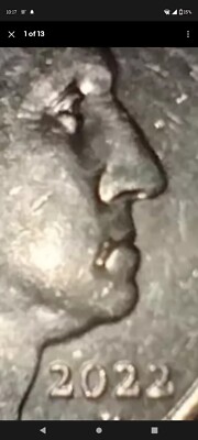 WASHINGTON QUARTER 2022 P  ERROR FLOWER/HAIR COMET DROOLING  #14