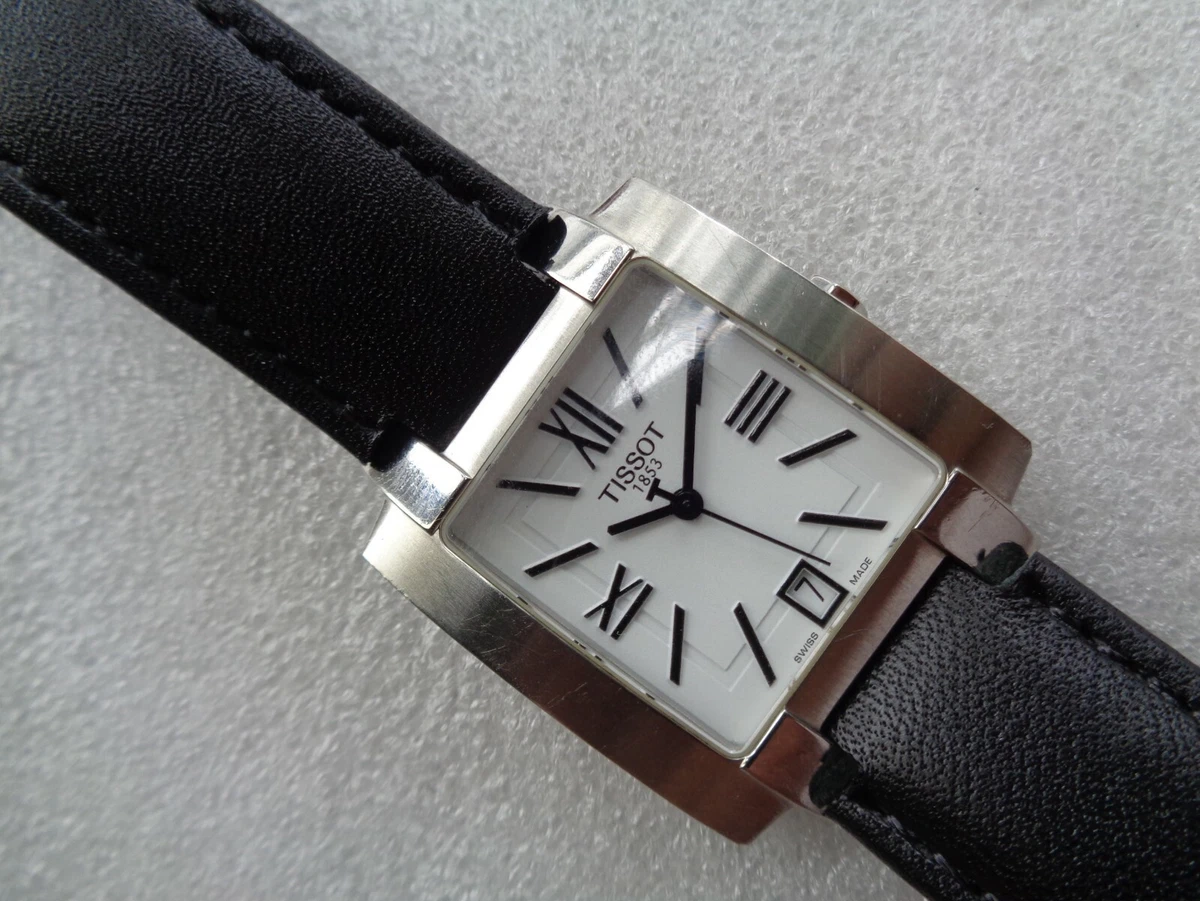 RARE VTG SQUARE L860 960 TISSOT MIXED ROMAN INDEX SAPPHIR GLASS