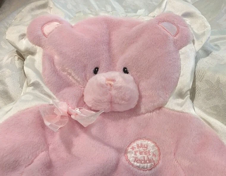 58876 Gund My First Teddy Rosa Abrazos Oso Manta de Seguridad Lovey Satin Foto 3 de 4