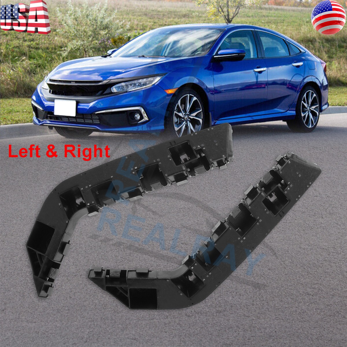 QZQ Front Bumper Bracket Set – Fits Honda Civic 2016-2021 Driver