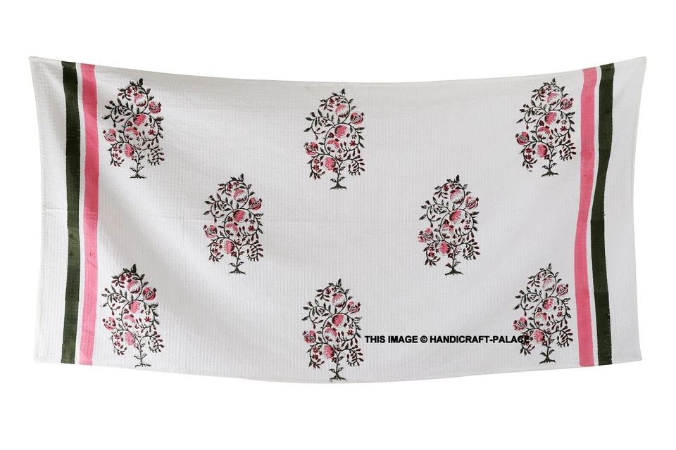 Womens White Floral Print 100%Cotton Towel Spa Bath Sheet Shower Body Wrap Towel - Image 2 of 4