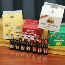 10PC 1/12 Scale Dollhouse Miniatures Beer Crate Paper Box Accessories Groceries