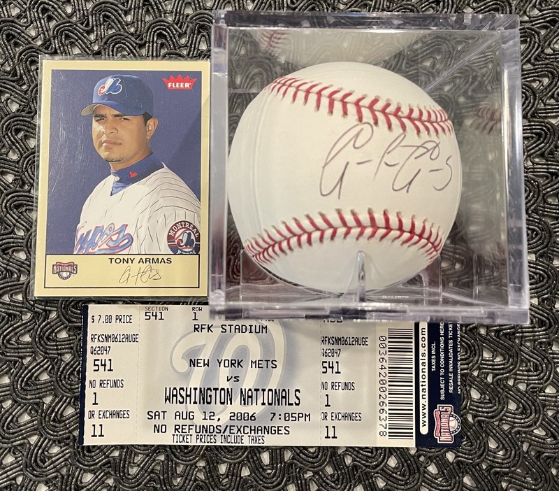 Tony Armas jr. Autograph MLB Baseball. Washington Nationals
