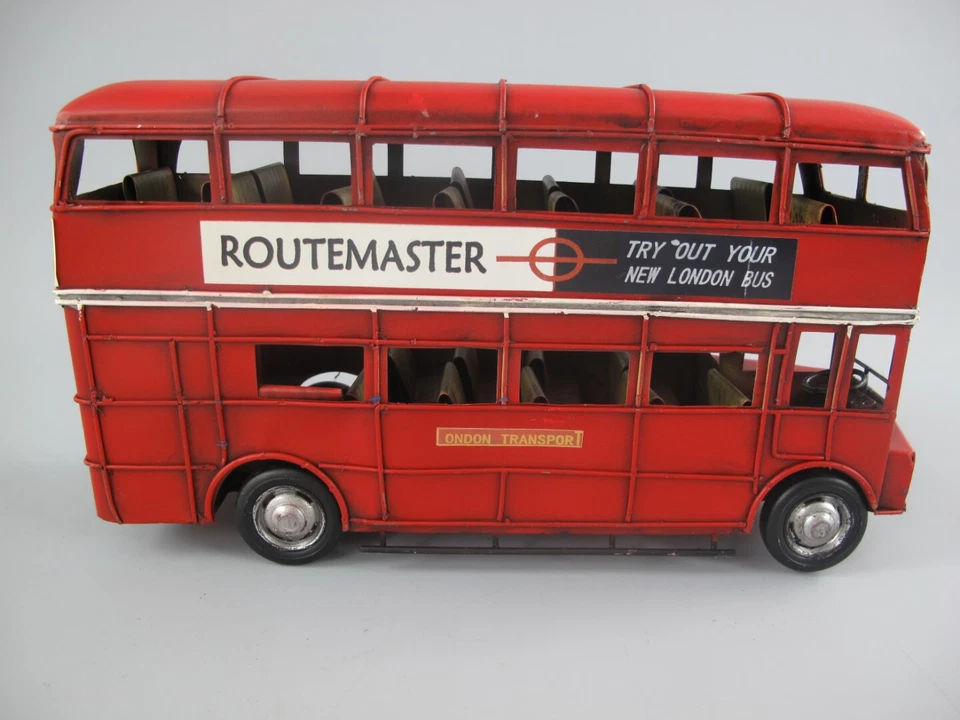 Doppeldecker Bus London Oldtimer Antik Stil Eisen Modell Retro Blechauto - Bild 4 von 4