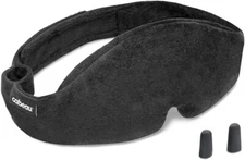 Cabeau Midnight Magic Adjustable Sleep Mask Black Travel Comfort with Earplugs