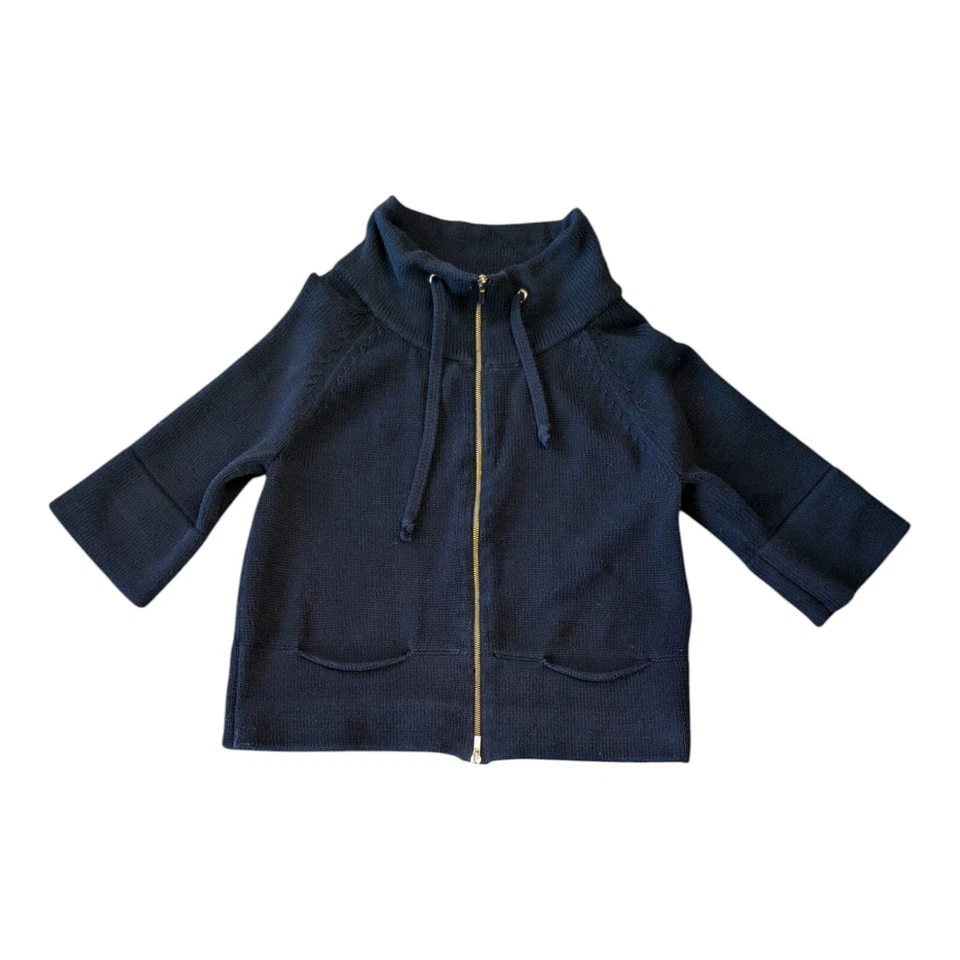 Cárdigan Jones New York Sport Negro Algodón Grande Doble Cremallera Herrajes Dorados  Foto 4 de 4