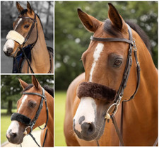 Hy Equestrian Noseband Soft Fleece Padded Fleece Cheek Piece Poll Cover Guard