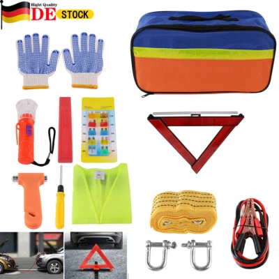10-in-1 Auto Notfallset Pannenhilfe Set PKW Hilfe Kit KFZ Warnweste Warndreieck