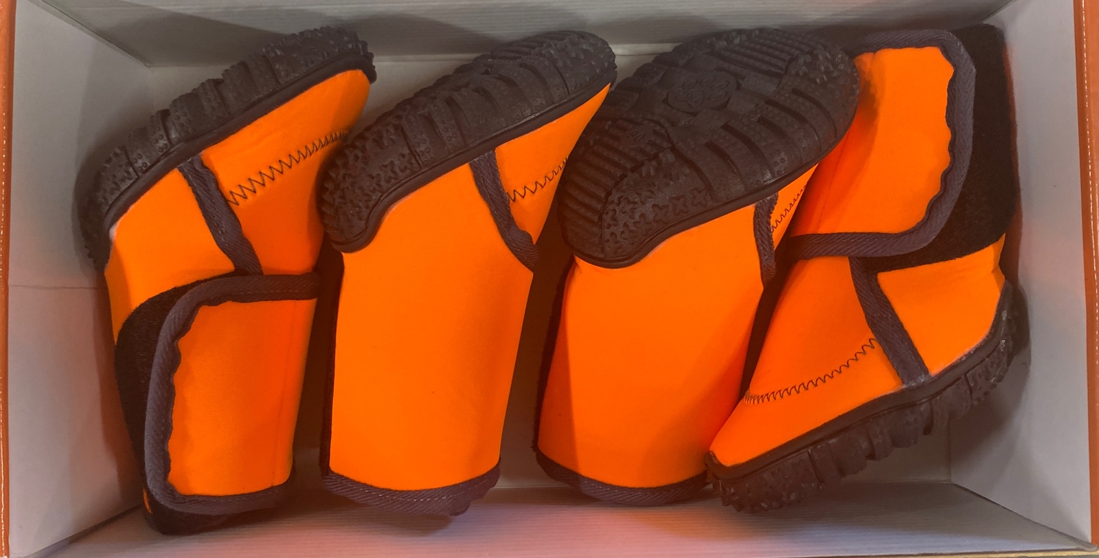 Petbobi Dog Boots, Waterproof Dog Shoes Rubber NonSlip Sole Orange 4