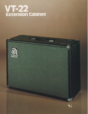 Vintage 1975 Ampeg VT-22 Extension Cab Color Dealer Brochure w Specs Rare #C1178