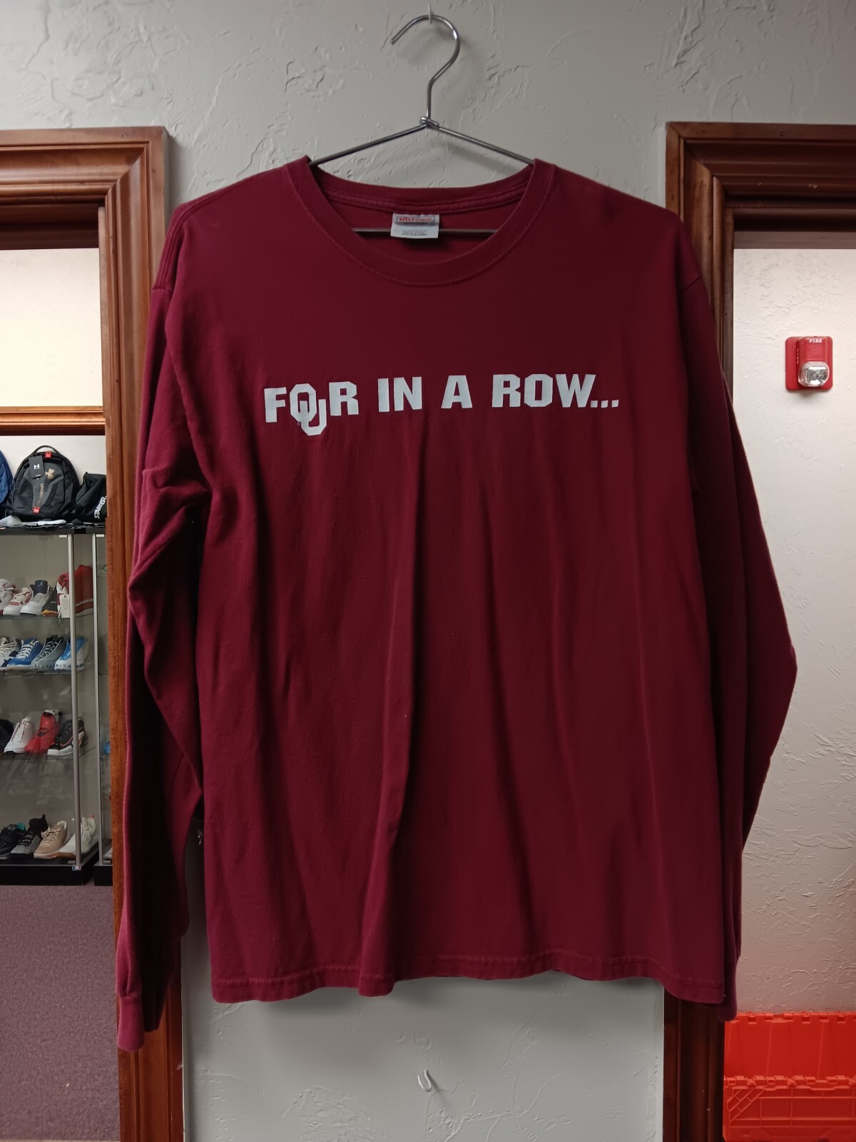 2003 Oklahoma Sooners Bedlam 4 in fila maniche lunghe taglia media