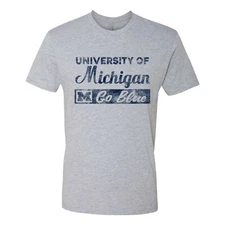 University of Michigan Wolverines Go Blue Block T Shirt Premium Cotton