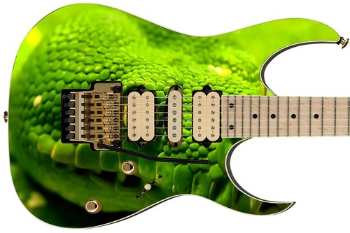Guitar Skin Axe Wrap Reskin Bass Electric Reface Lime Tree Python Snake 686 - Picture 7 of 17