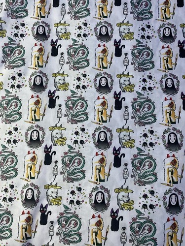 Anime forest spirited away americana Polycotton fabric 1/2 yard - Picture 2 of 4