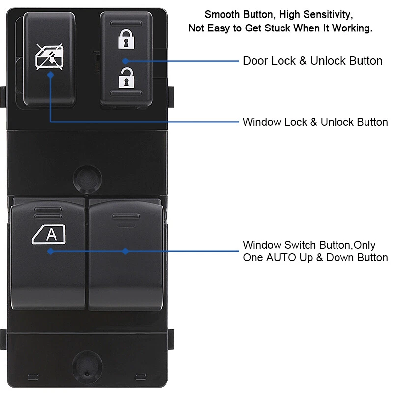  Master Window Control Switch for 2007-2017 Nissan Frontier 25401-ZP50A Single A Foto 2 de 4