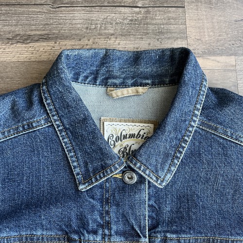Columbia Blues Women’s Blue Denim Jean Jacket Large Metal Buttons - Picture 2 of 20