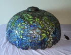 Vintage Tiffany Stained Glass Lamp Shades - Blue Purple Wisteria, 16In