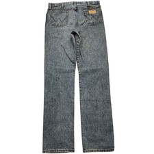Vtg Wrangler 13MWZ Denim Faded Blue Jeans Made in USA Measurements 35x34 Bootcut