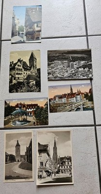 7 alte Postkarten von Ulm an der Donau-Donaubrücke-Hauptwachplatz-Münster etc