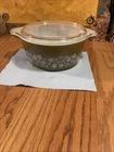 1 Vtg Pyrex 475-B Spring Blossom Crazy Daisy 2-1/2 qt Casserole Pyrex 475-C Lid