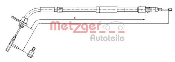 Metzger Autoteile Bremsseil Seilzug Feststellbremse 10.9334 FüR Mercedes W169-image