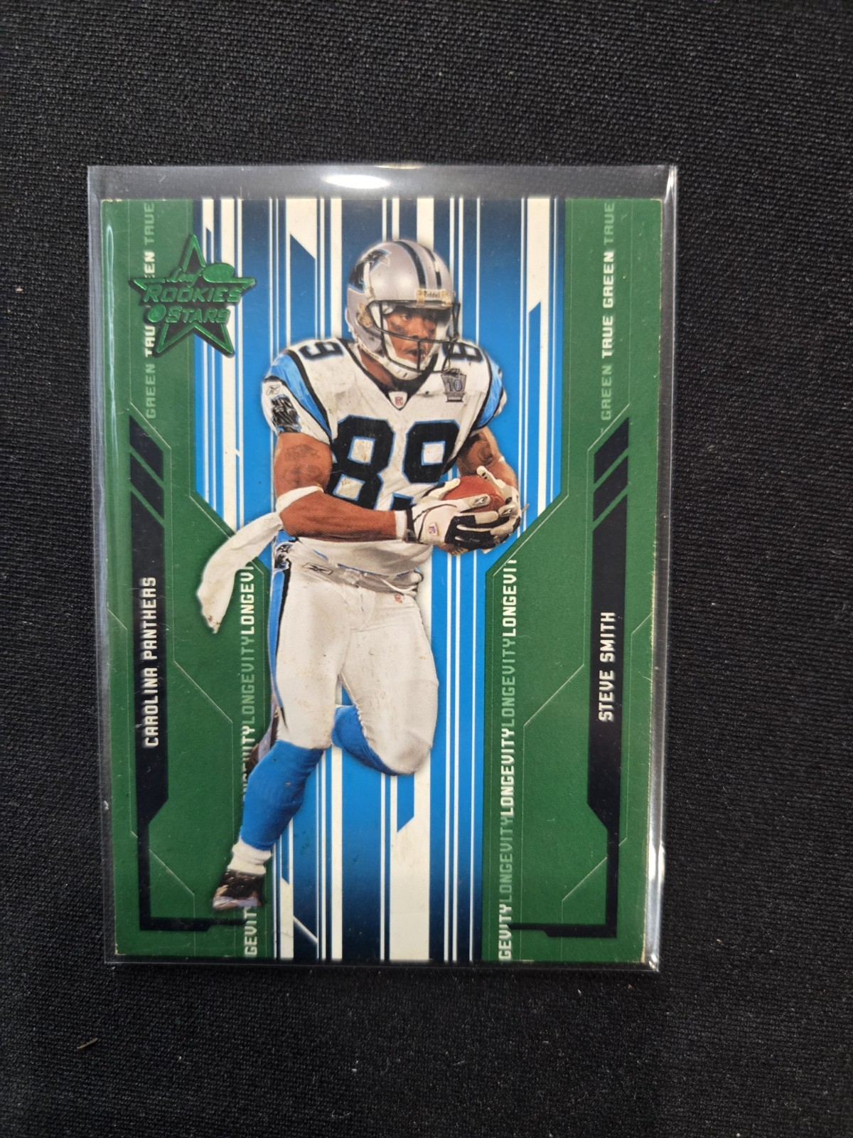 2005 Leaf Rookies & Stars Football Steve Smith Longevity Green /200 #16