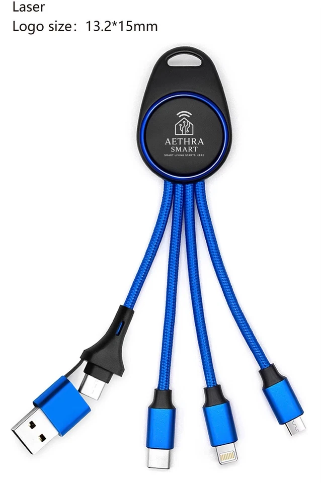 Cable USB Micro Tipo C 6 en 1 De Datos De Carga Rápida Llavero Foto 4 de 4